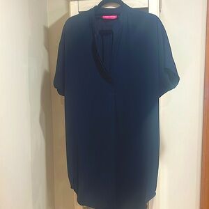 Pookie & Sebastian Navy Blue Short sleeve shirt dress